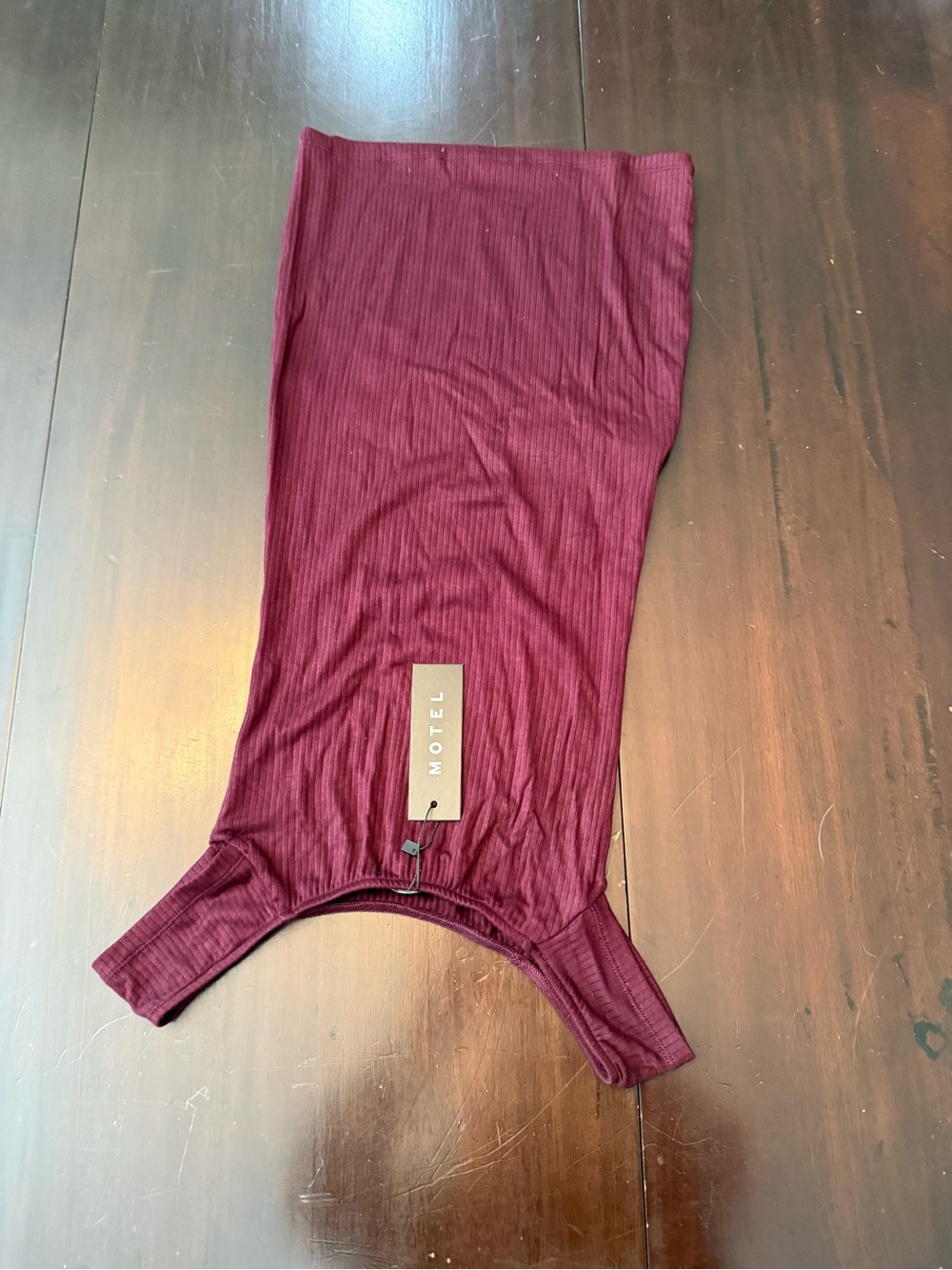 Motel Rocks Off-Shoulder Ribbed Mini Dress in Wine - Picture 3 of 4